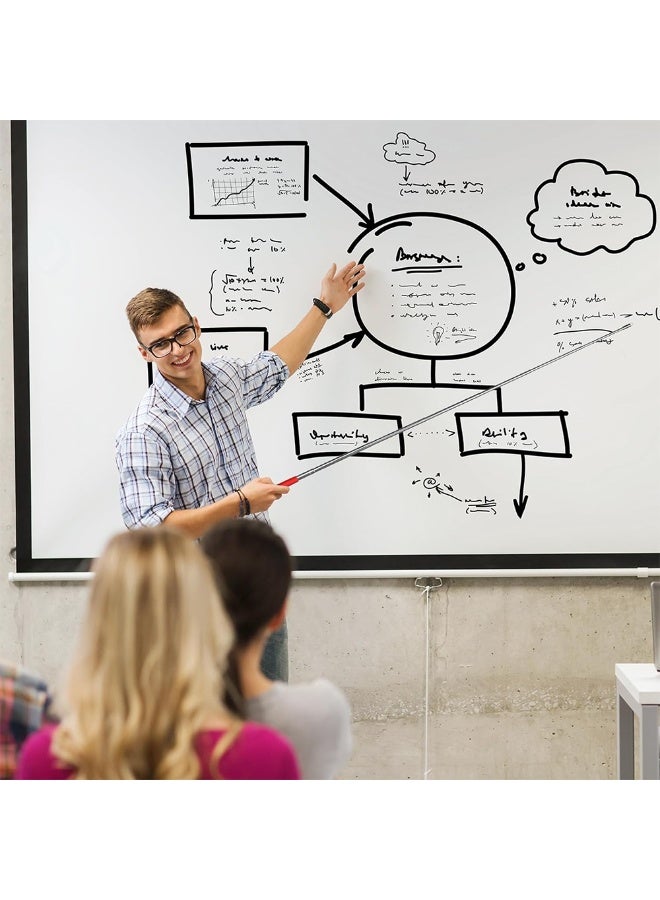 2 قطعة من عصا الإشارة للمعلمين، عصا إشارة قابلة للتمديد للمعلمين، مؤشر تلسكوبي قابل للسحب مع حبال للمدربين، مؤشر للسبورة البيضاء في الفصول الدراسية (أسود وأحمر) - Image 5